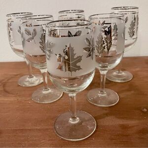 Libbey Gold and Silver Drinkware Set of Wine Glasses